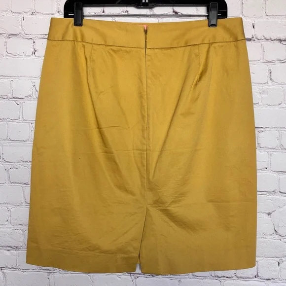 J. CREW Factory Mustard Yellow Knee Length No 2 Pencil Skirt--EUC--12 - Picture 6 of 12